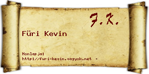 Füri Kevin névjegykártya